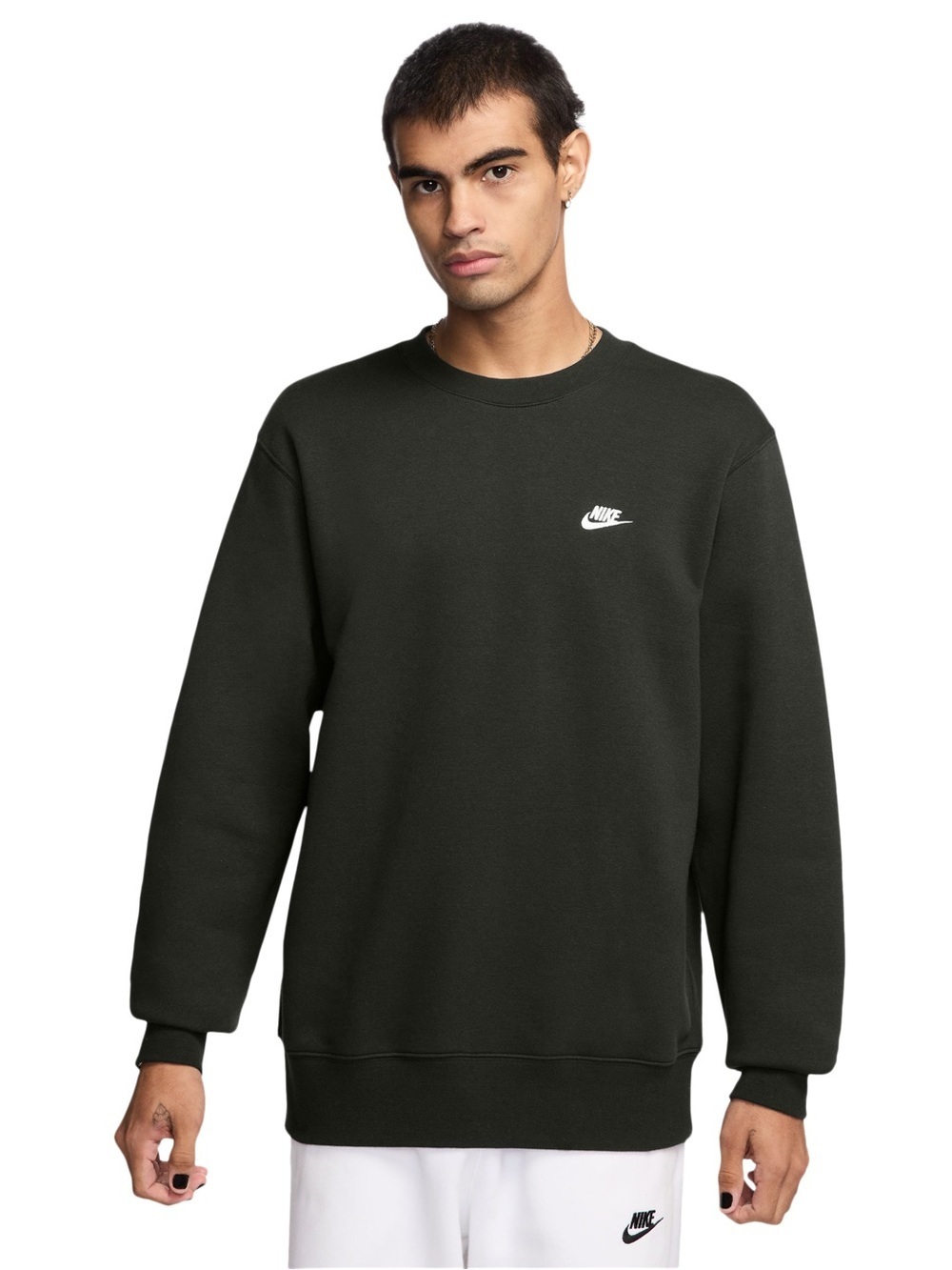 Nike Swoosh Crewneck Sweatshirt Men’s Small Black Pullover Athletic Casual